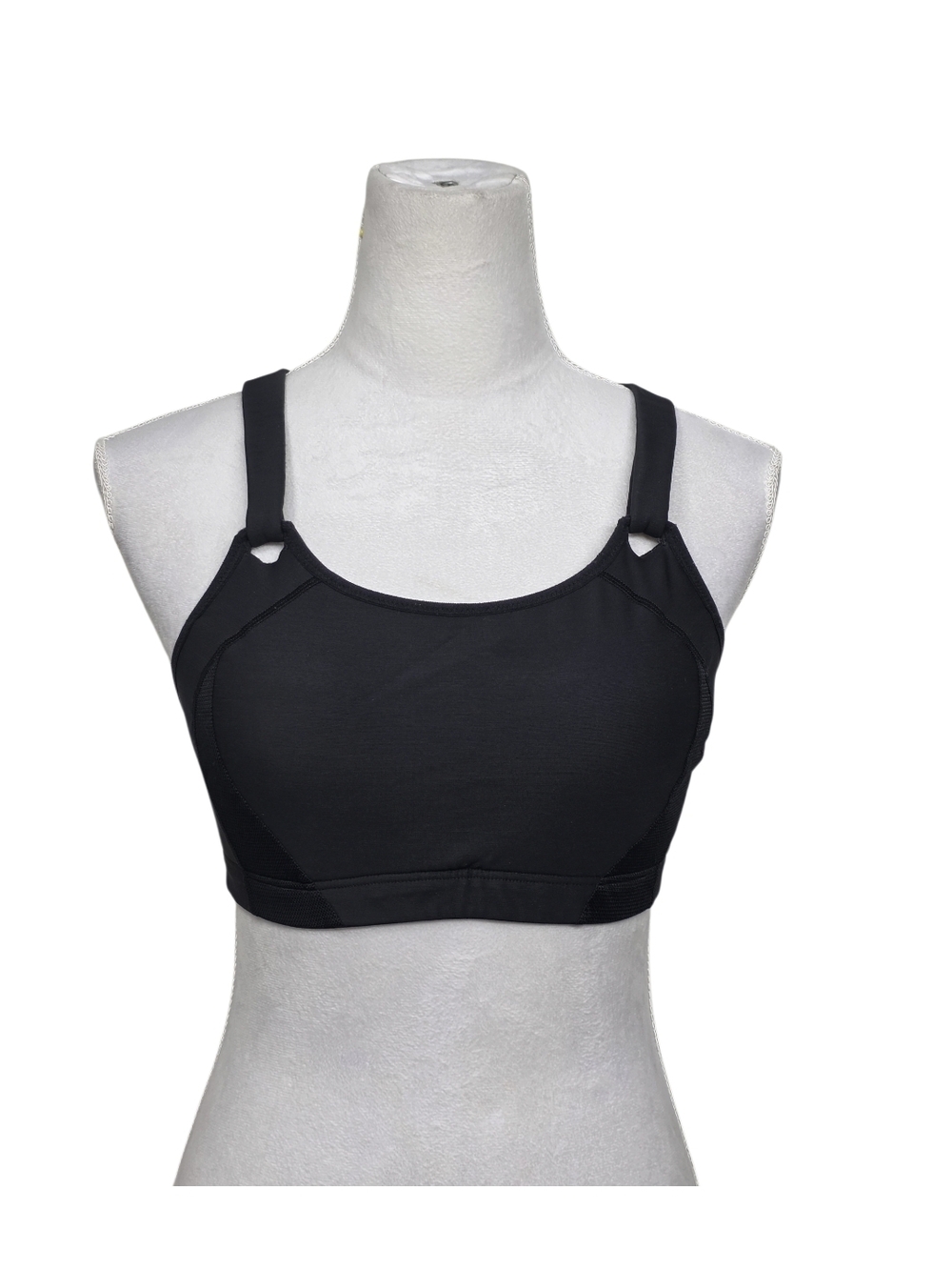 High-Impact Black Sports Bra with Wide Straps